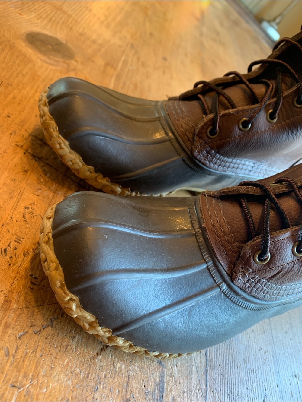 L.L. Bean Maine Hunting Two-Tone Tan and Dark Brown Boot Sole - Picture 12 of 16